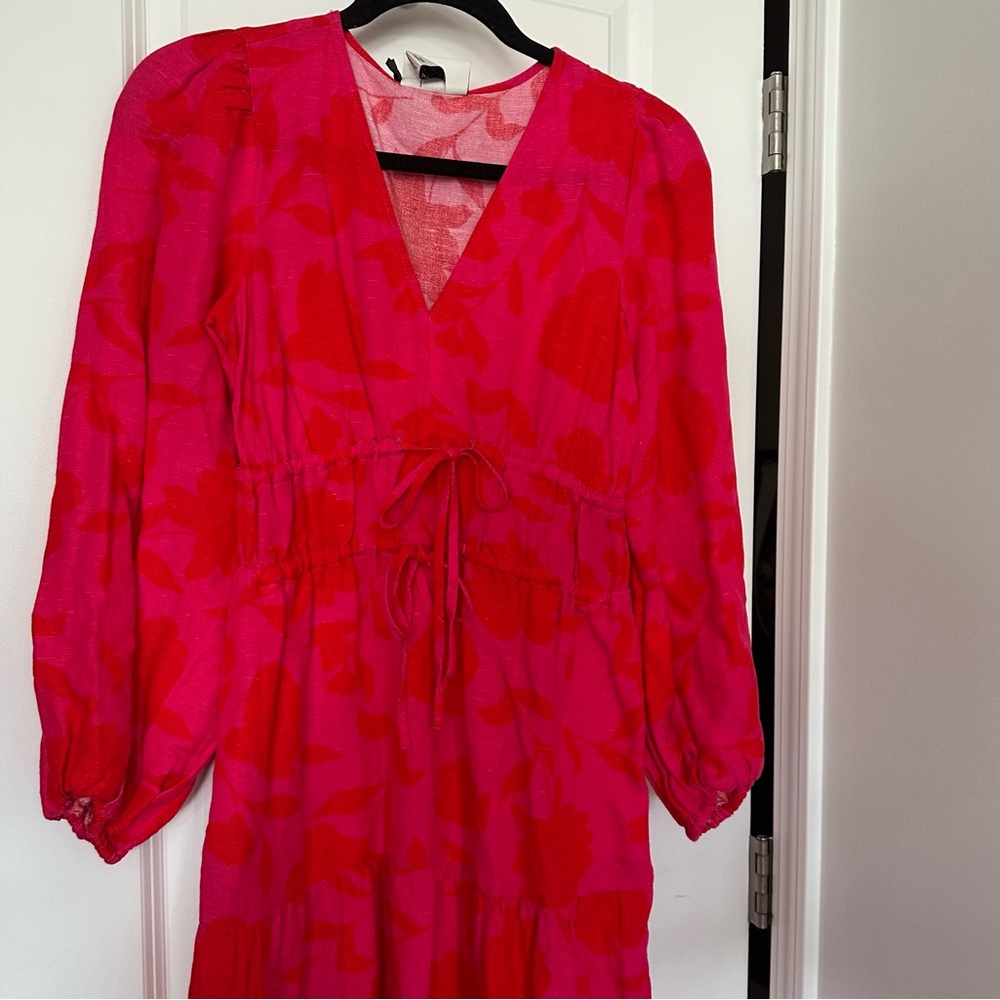 XS, S, M - Kate spade x target women’s classic rose linen Maxi Dress - Picture 9 of 13